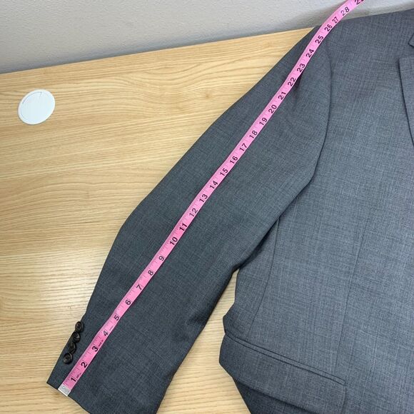 Ralph Lauren Blazer Men 48R Sport Coat Jacket 100% Wool 2 Button Gray Wedding - Picture 9 of 9